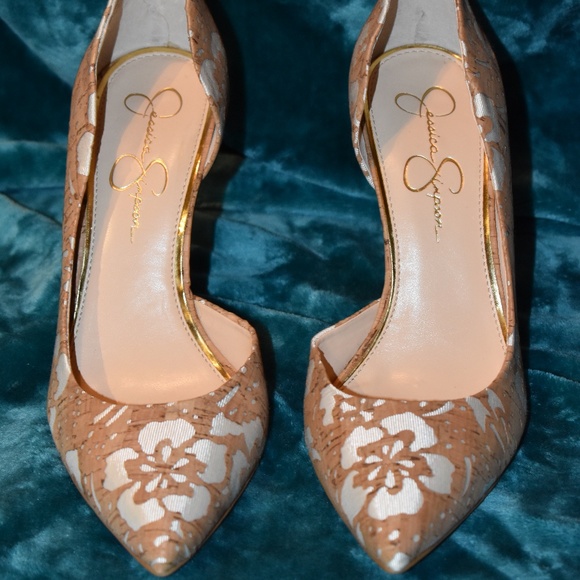 Jessica Simpson Shoes - Jessica Simpson Claudette Floral Cork Heel - NWOT